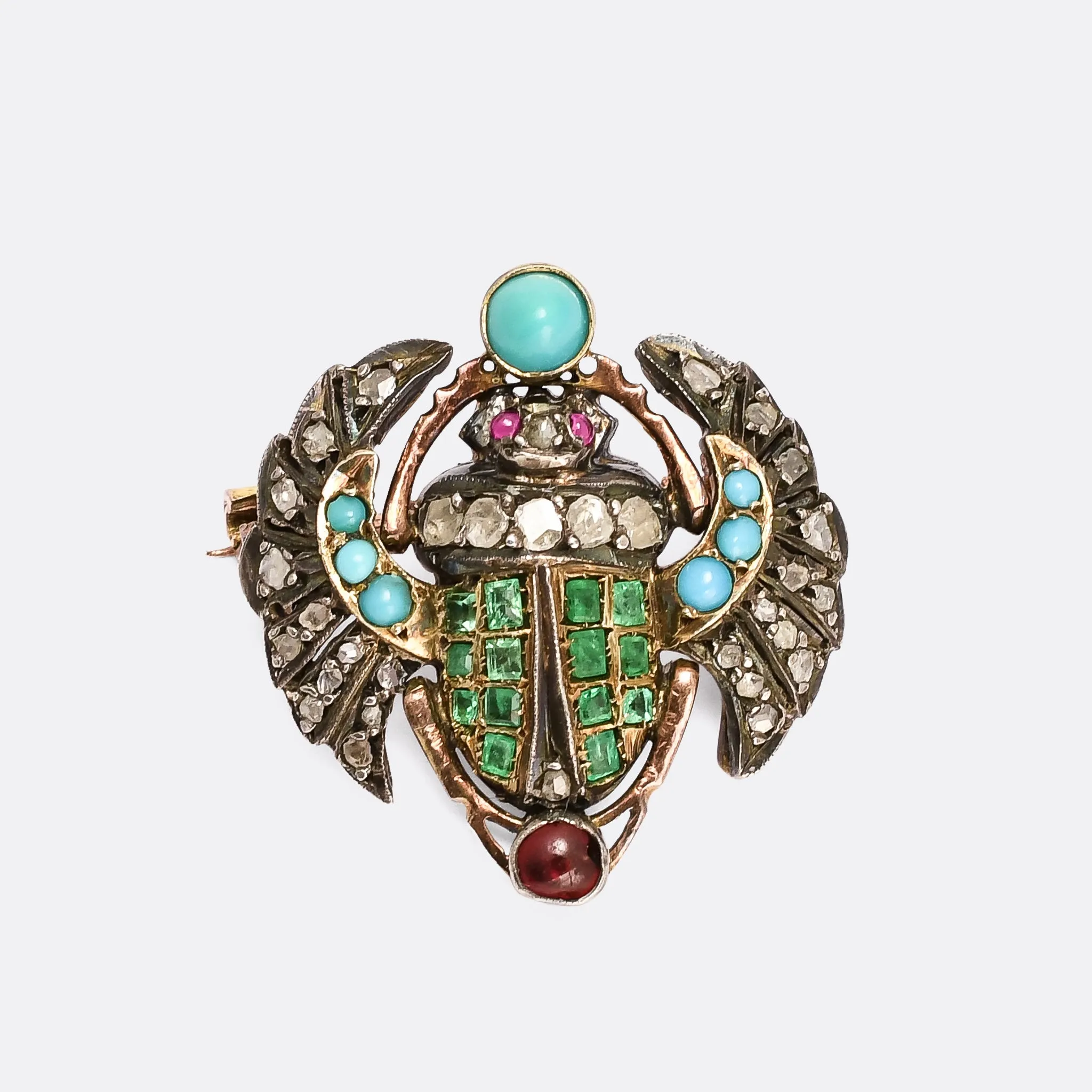 Victorian Egyptian Revival Winged Scarab Brooch