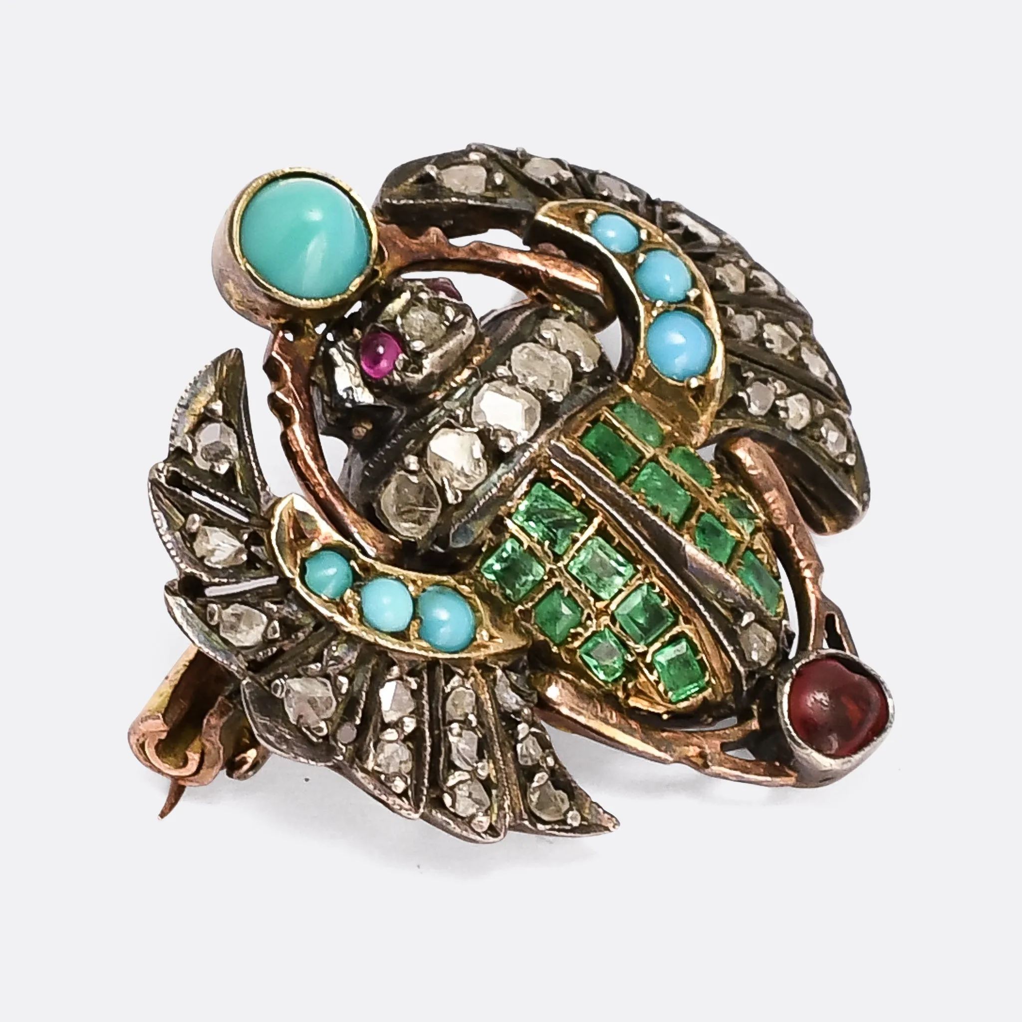 Victorian Egyptian Revival Winged Scarab Brooch