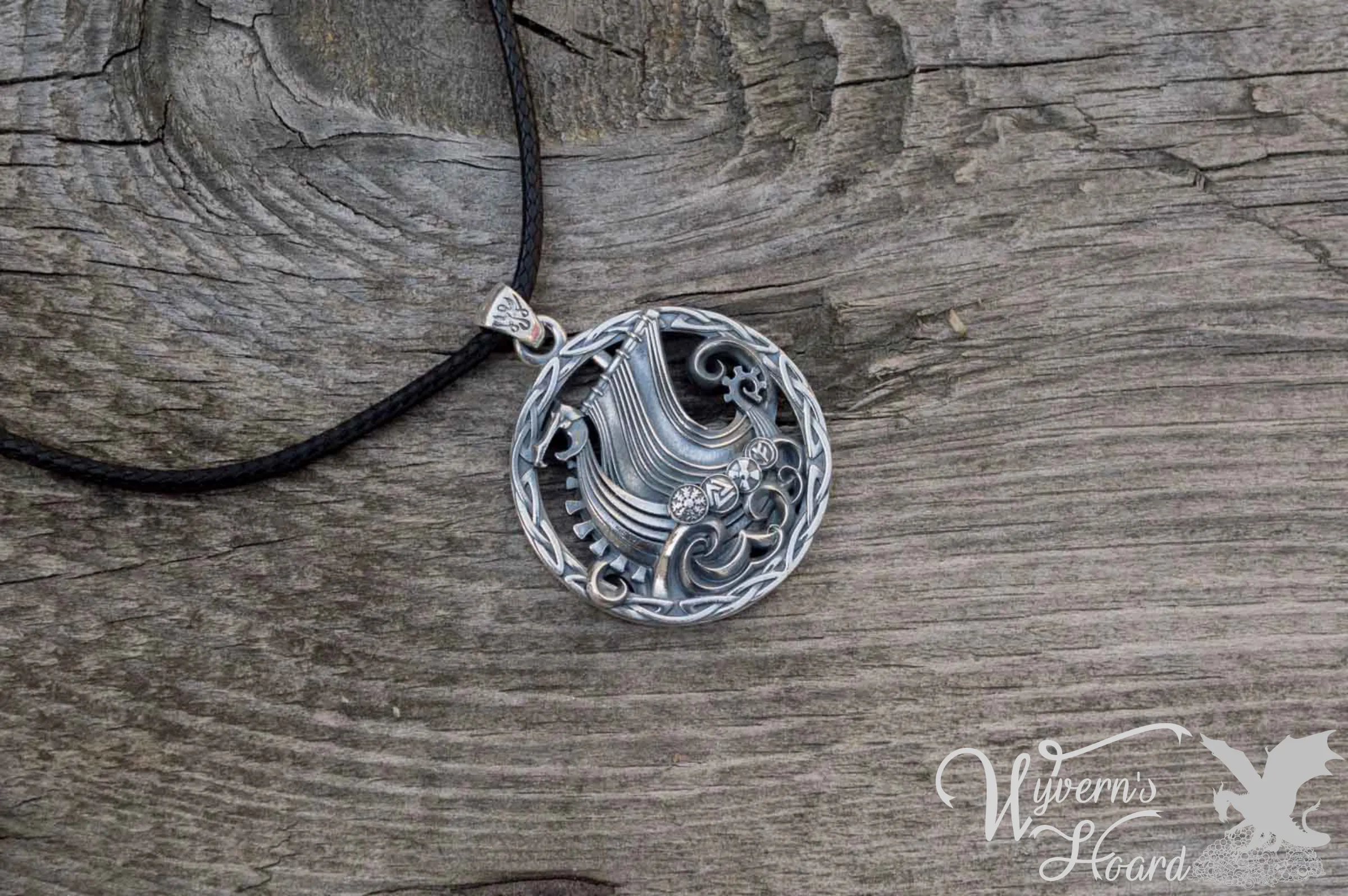 Viking Longship Sterling Silver Necklace