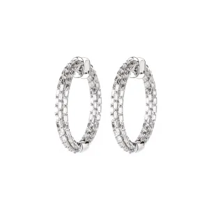 White Gold & Diamond Modern Dash Earrings