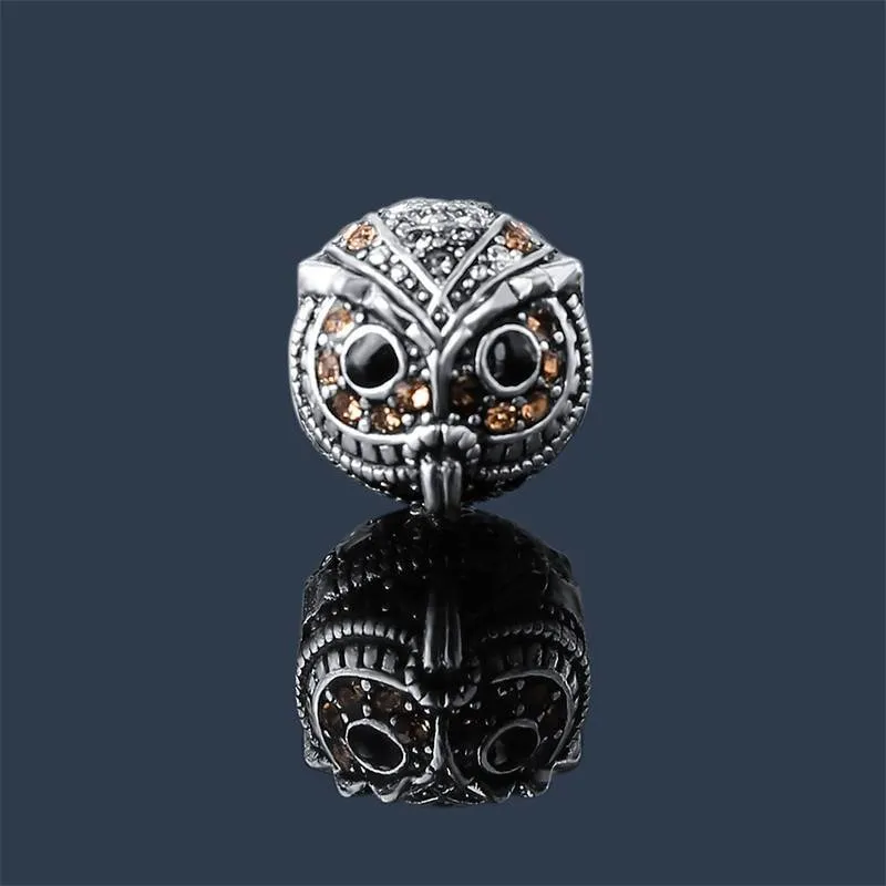 Wisdom Owl Rhinestone Bead Charm