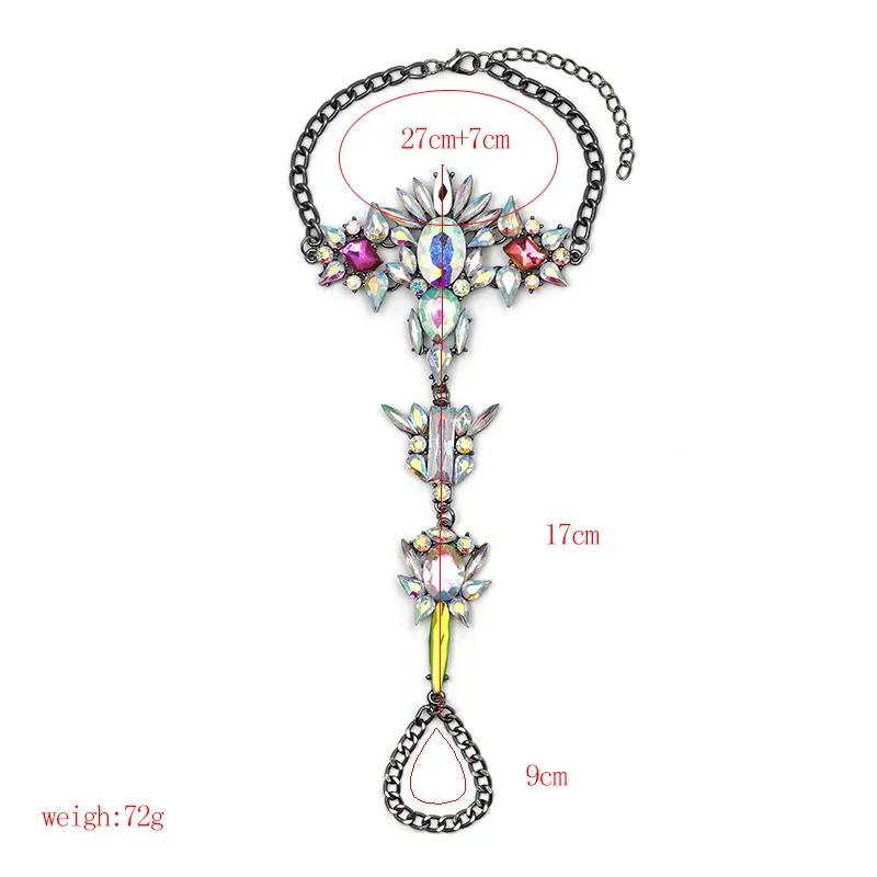 Women boho beach vacation ring toe crystal anklets