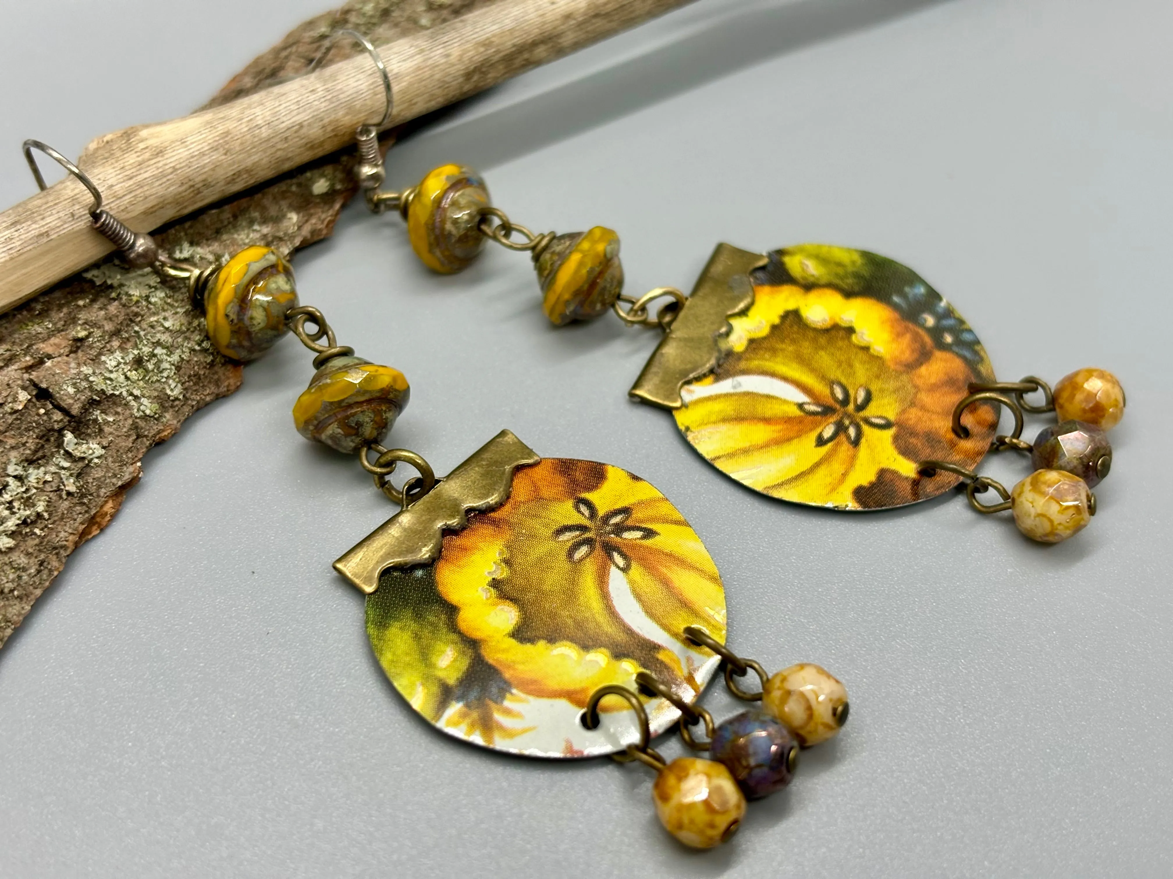 Yellow Poppy Earrings